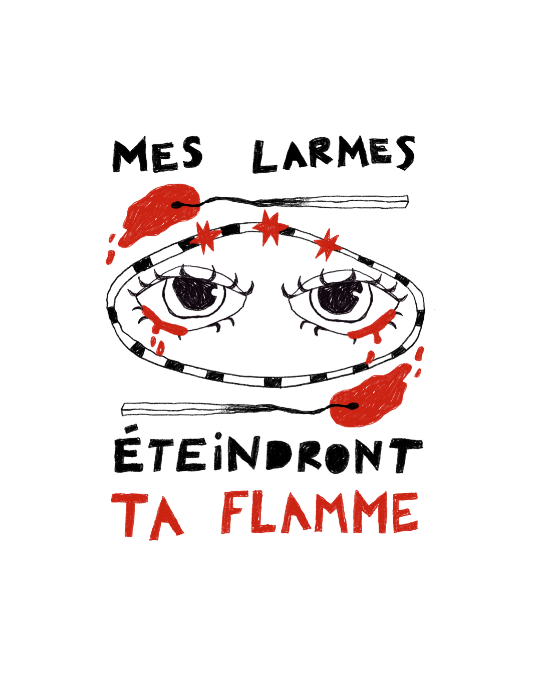 Hoodie freeedom cotton white mes larmes éteindront ta flamme